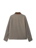 Woodbird Pon Guan corduroy-collar zip-up jacket