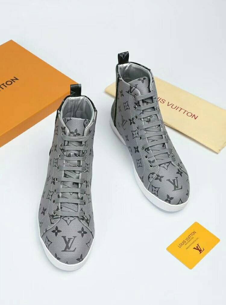 Louis Vuitton Monogram-Pattern High-Top Sneakers